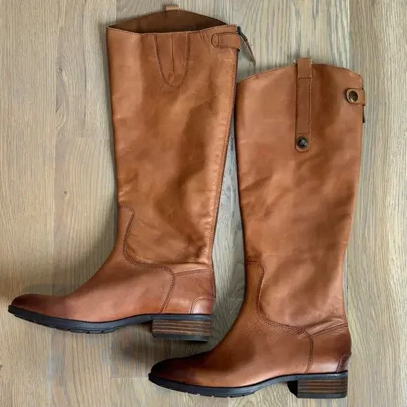 Sam Edelman Penny Riding Boots Tall Leather Brown Equestrian Womens Size 8 - Picture 4 of 13